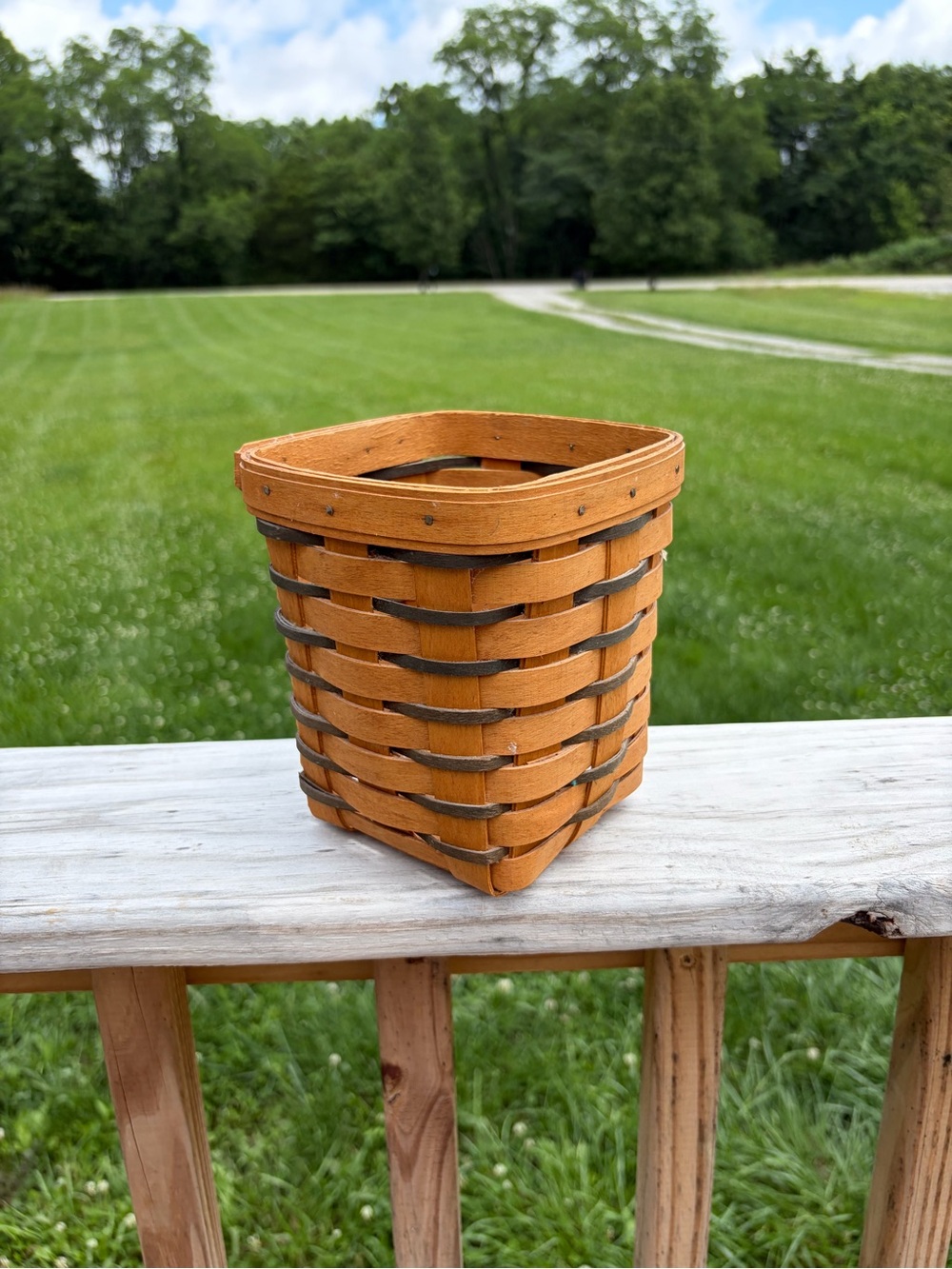 Longaberger Heartland Small Spoon Basket 1995 No Lining Planter Utensils Vintage